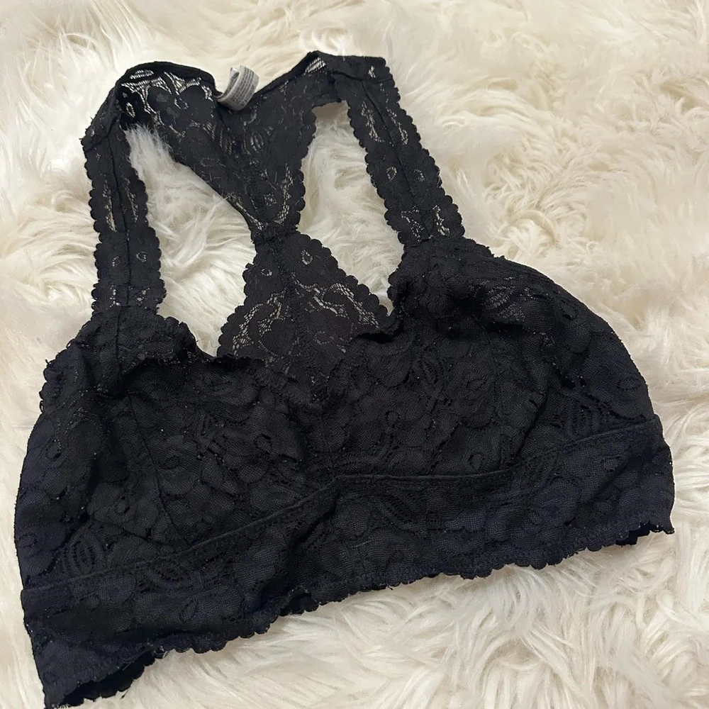 Free People Black Lace Bralette